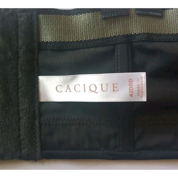 Cacique Smooth Boost Strapless Bra Sz 42DDD  Black Lane Bryant No Straps Push Up - Picture 3 of 5